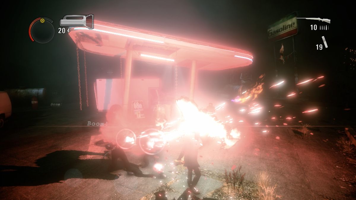 Alan Wake: The Writer (Xbox One) screenshot: Flare is the strongest repellent against the Taken