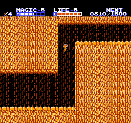 Zelda II: The Adventure of Link (NES) screenshot: You need the fairy-spell to reach some places.