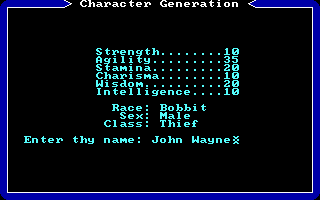 Ultima I (DOS) screenshot: A bobbit? No, not *that* Bobbit!