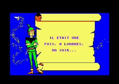 Peter Pan (Amstrad CPC) screenshot: Once upon a time, in London, one evening...