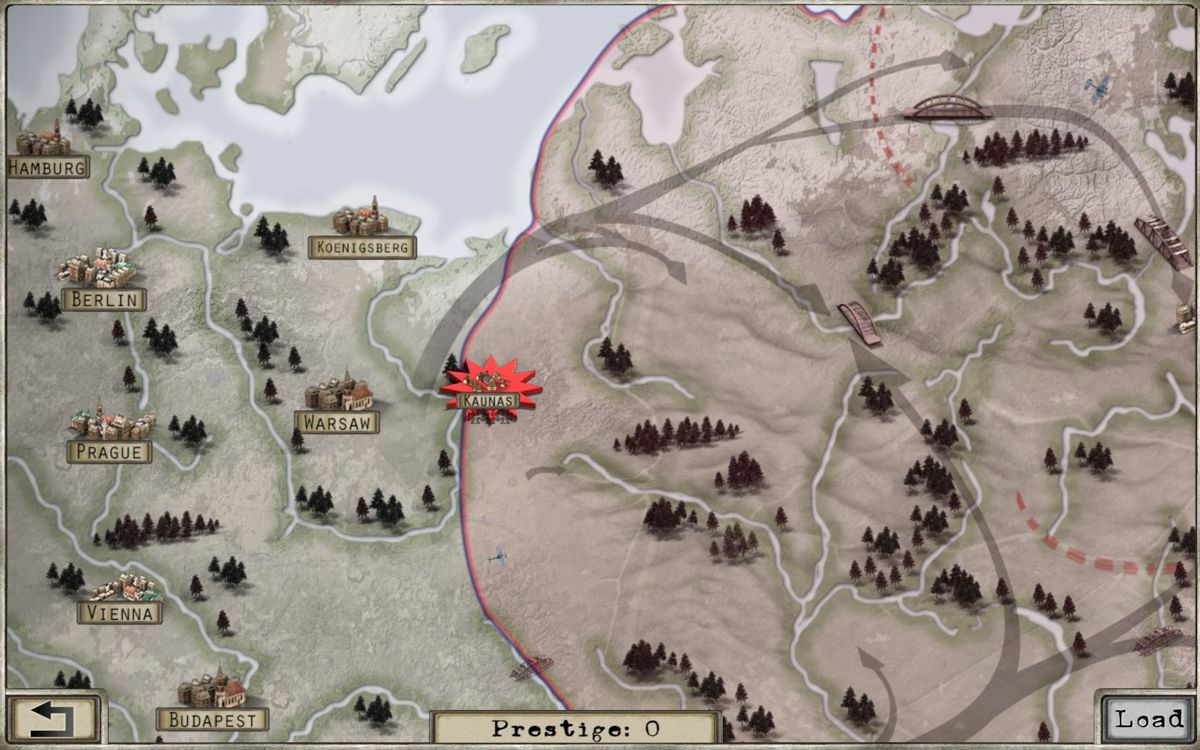Frontline: Road to Moscow (Windows) screenshot: Campaign map