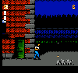 The Ultimate Stuntman (NES) screenshot: Spraying out some bullets