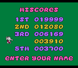 Quattro Arcade (NES) screenshot: C.J.'s high scores
