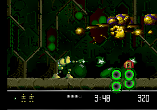 Vectorman 2 (Genesis) screenshot: Destroy eggs and enemies that emerge from them