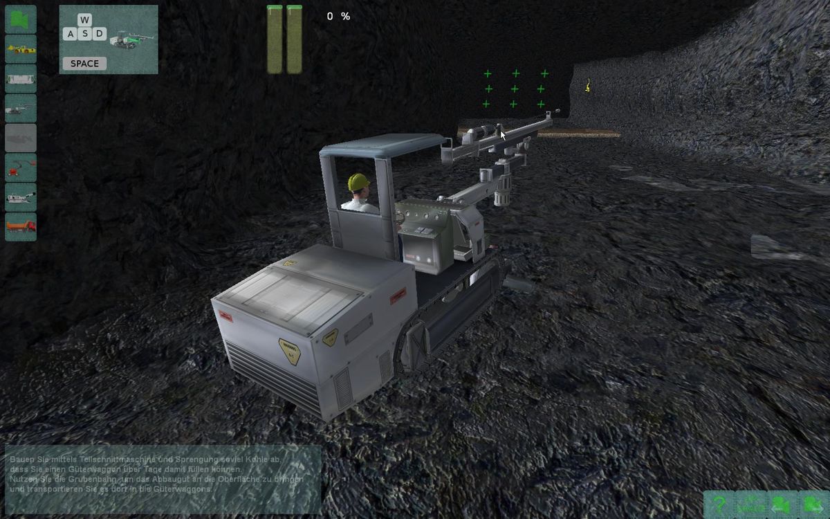 Underground Mining Simulator (Windows) screenshot: Drilling machine