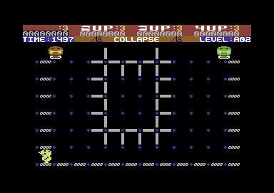 Collapse (Commodore 64) screenshot: On to the next level
