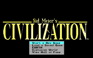 Sid Meier's Civilization (DOS) screenshot: Start new game (EGA)