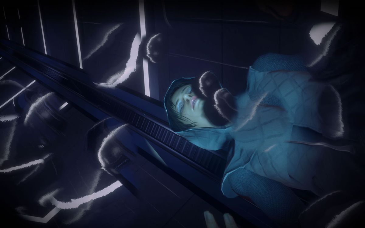 République (Windows) screenshot: Episode 3: Hope goes up and feels rain for the first time.