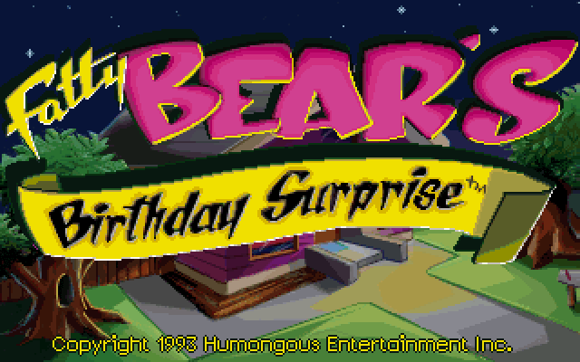 Fatty Bear's Birthday Surprise (DOS) screenshot: Title Screen