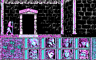 Heroes of the Lance (DOS) screenshot: Dungeon (CGA)