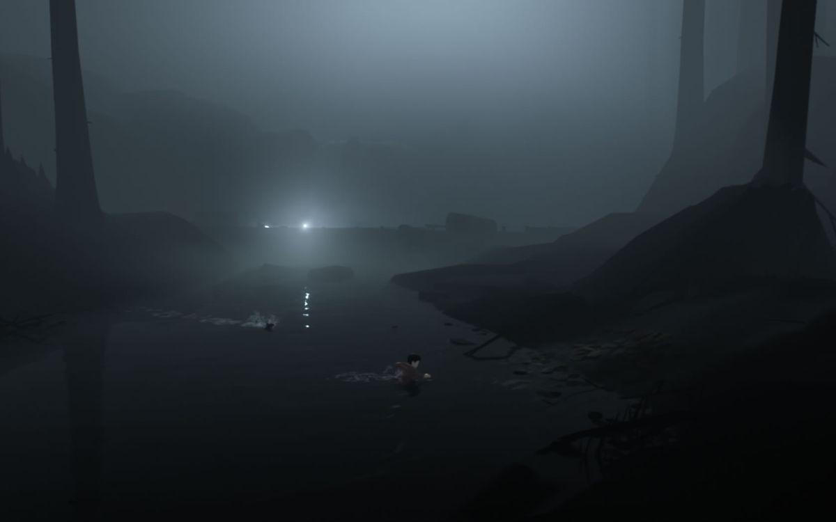 Inside (Windows) screenshot: Crossing a river while chased by a dog.