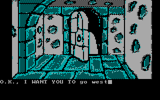 Sorcerer of Claymorgue Castle (DOS) screenshot: Hmm, where do you suppose these stairs go?