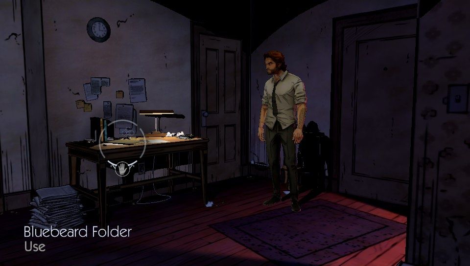 The Wolf Among Us (PS Vita) screenshot: Episode 1 - Back at your place, checking the case file