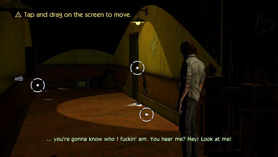 The Wolf Among Us (PS Vita) screenshot: Episode 1 - Exploration mode lets you move freely and interact with certain objects