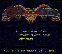 Shadowrun (SNES) screenshot: Title screen