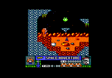 Ruff and Reddy in the Space Adventure (Amstrad CPC) screenshot: Starting location