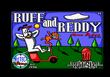 Ruff and Reddy in the Space Adventure (Amstrad CPC) screenshot: Title screen