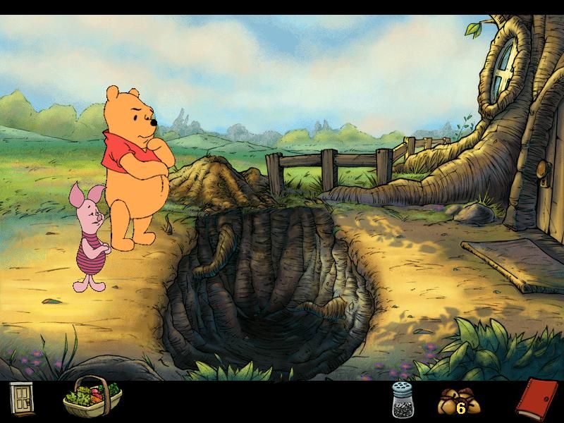 Piglet's Big Game (Windows) screenshot: Here's Pooh and the Woozle Trap