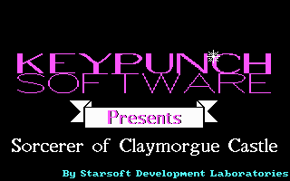 Sorcerer of Claymorgue Castle (DOS) screenshot: Keypunch logo / title screen