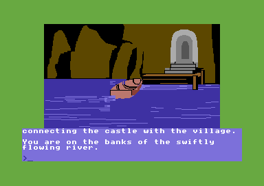 Castle of Terror (Commodore 64) screenshot: At the base of a steep cliff