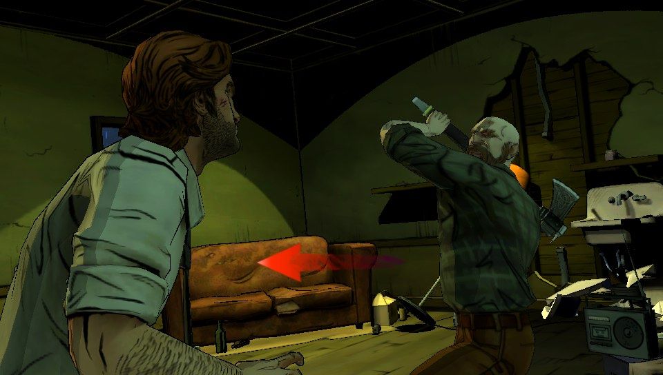The Wolf Among Us (PS Vita) screenshot: Episode 1 - The Hunter means serious business, time to teach him a lesson no to mess with the wolf