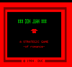 Don Juan (Oric) screenshot: Title Screen