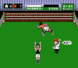 Mike Tyson's Punch-Out!! (NES) screenshot: Flamenco is down for the KO