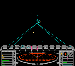 Elite (NES) screenshot: Getting a kill.