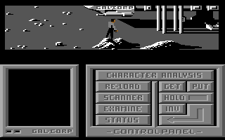 Cyborg (Commodore 64) screenshot: Outside the ship