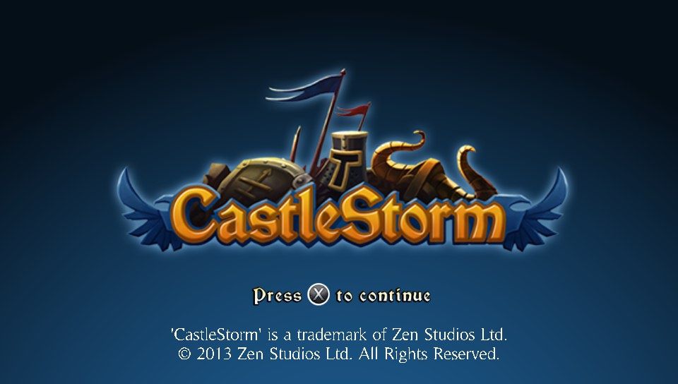 CastleStorm (PS Vita) screenshot: Title screen (Trial version)