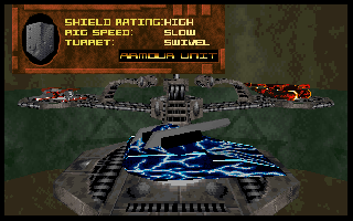 Assault Rigs (DOS) screenshot: Tank selection