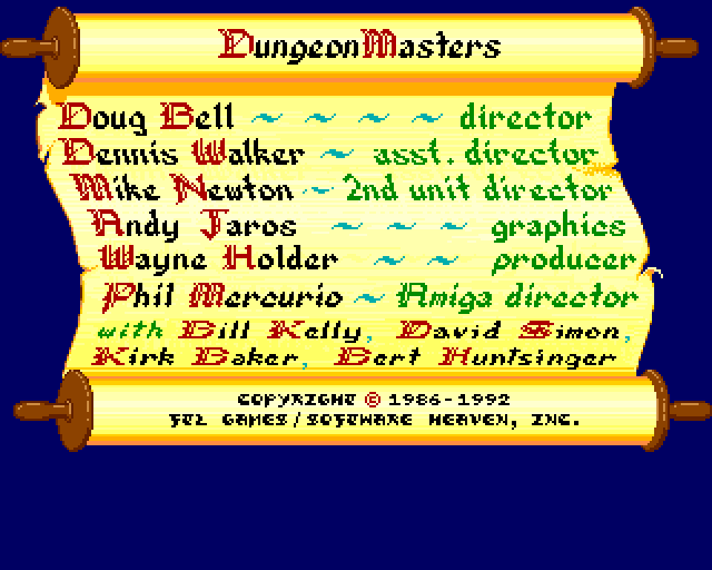 Dungeon Master (Amiga) screenshot: Credits