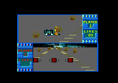 Iron Trackers (Amstrad CPC) screenshot: Get ready to continue death racing (1 player mode)