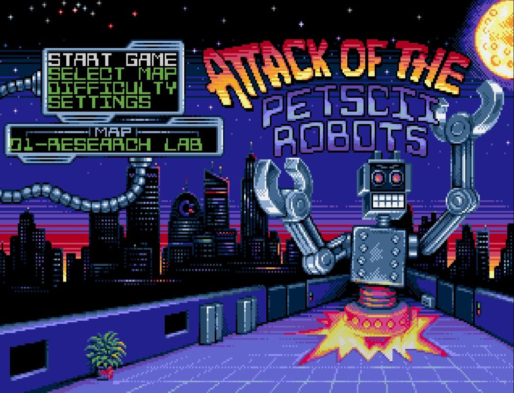 Attack of the Petscii Robots (Genesis) screenshot: Title Screen