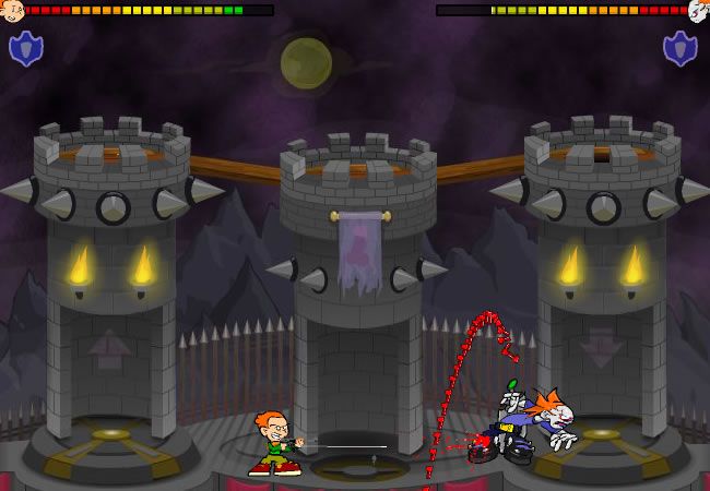 Newgrounds Rumble (Browser) screenshot: A large amount of hits after picking up the appropriate weapon power-up.