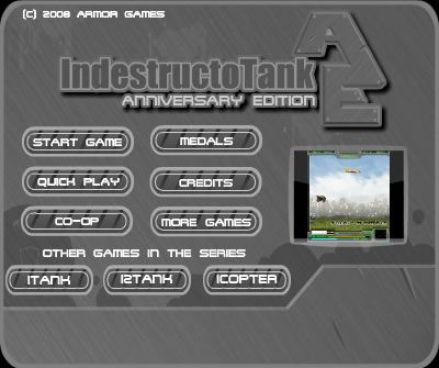 IndestructoTank: A.E. (Browser) screenshot: Main menu