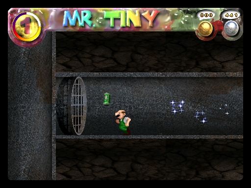 Mr. Tiny Adventures (Windows) screenshot: A dead end, but at least a refill of our health.