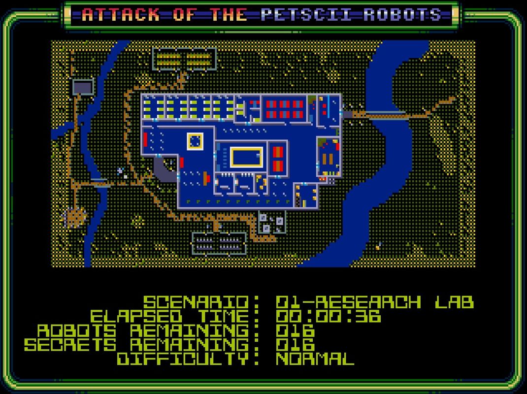 Attack of the Petscii Robots (Genesis) screenshot: In-game map