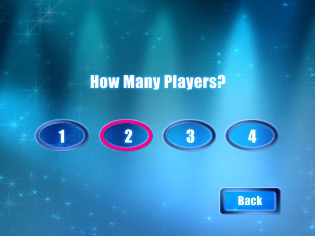 The Greatest TV Trivia Quiz (DVD Player) screenshot: The player selection screen