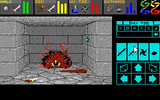Dungeon Master (DOS) screenshot: This stone pile will poison you.
