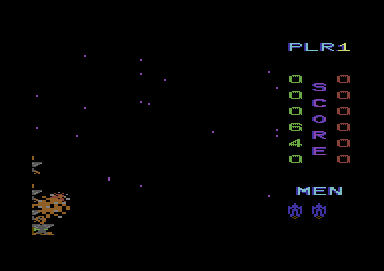 Galax-i-Birds (Commodore 64) screenshot: Lost a life