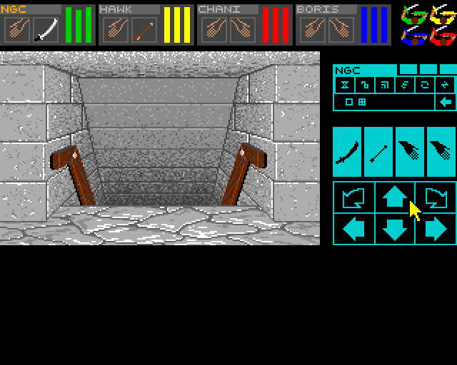 Dungeon Master (Amiga) screenshot: Descending