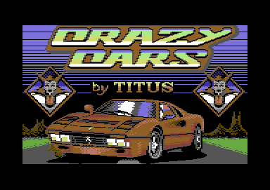 Crazy Cars (Commodore 64) screenshot: Title screen