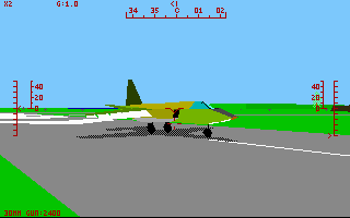 Stormovik: SU-25 Soviet Attack Fighter (DOS) screenshot: External View (VGA)