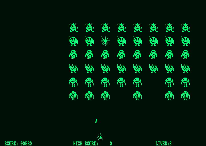 Classic Collection (Amstrad PCW) screenshot: Shoot-It! - getting killed