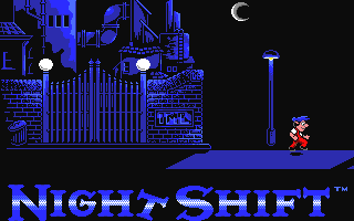 Night Shift (DOS) screenshot: Past Shift 2 - Now you get a little in-between level cut scene.
