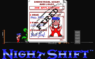 Night Shift (DOS) screenshot: Fired! Game Over!