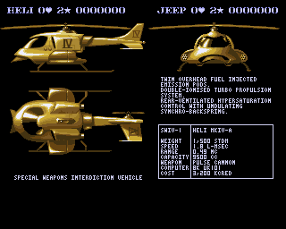 S.W.I.V. (Amiga) screenshot: Heli parameters