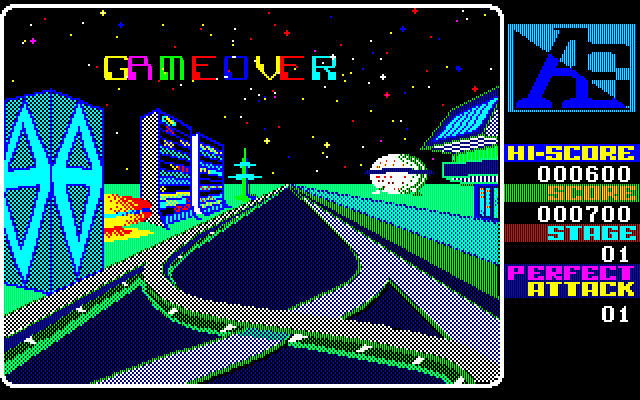 A.E. (PC-88) screenshot: Game Over