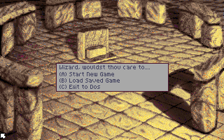 SpellCraft: Aspects of Valor (DOS) screenshot: Main menu